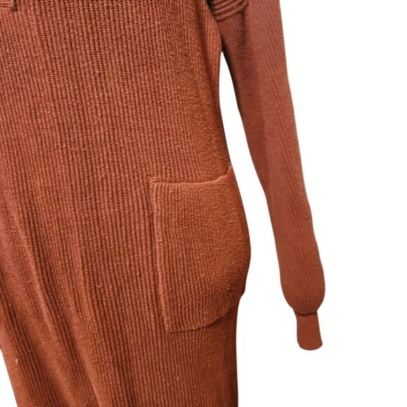 Natural Life Sweater Dress Small Medium Rust Orange Brown Ribbed Midi - Picture 10 of 13